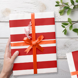 Modern Red White Rand jul Presentpapper