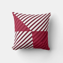 Modern Red White Rand Mönster Dekorativ kudde