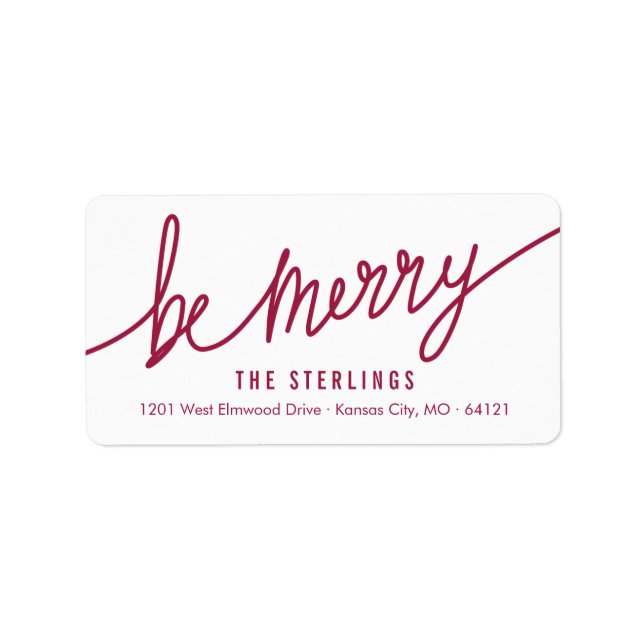 Modern Red & White-Returetiketter för julafton Adressetikett (Framsidan)