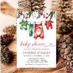 Modern Red Winter-jultomten, babyskor Inbjudningar<br><div class="desc">Ställ in scenen för ett festligt firande med vår moderna inbjudan till jultomten till Red Winter-jultomten. Den här designen har en glad Jultomten mot en djärv bakgrund, accentuerad med elegant snöflingor och vintergrön, och skapar en perfekt blandning av modern stil och helgdag charm. Den här inbjudan är perfekt för en...</div>