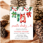 Modern Red Winter-jultomten, babyskor Inbjudningar<br><div class="desc">Ställ in scenen för ett festligt firande med vår moderna inbjudan till jultomten till Red Winter-jultomten. Den här designen har en glad Jultomten mot en djärv bakgrund, accentuerad med elegant snöflingor och vintergrön, och skapar en perfekt blandning av modern stil och helgdag charm. Den här inbjudan är perfekt för en...</div>