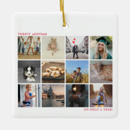 Modern Red Year in Review Photo jul Julgransprydnad Keramik