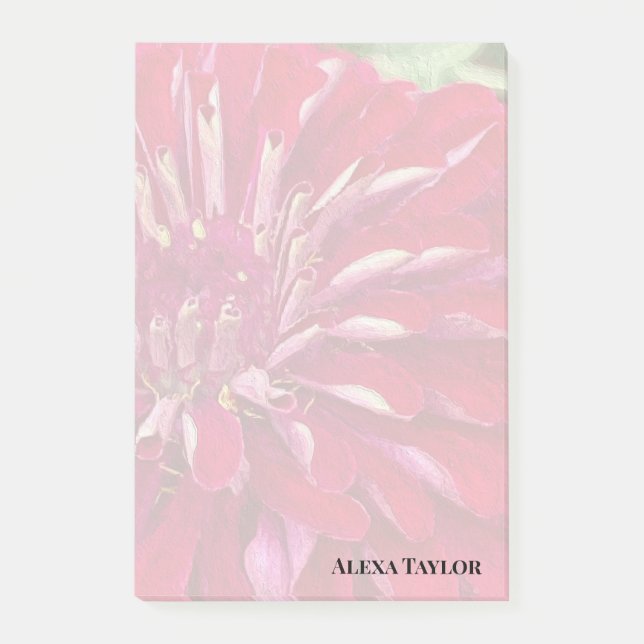 Modern Red Zinnias Post-it Block (Framsida)