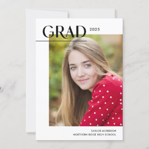 Modern redaktion 2025 Grad 1-Photo Studenten Inbjudningar