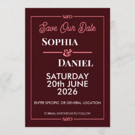 Modern redigerbar bröllopshälsning Save The Date-k Inbjudningar