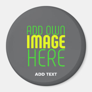 MODERN REDIGERBAR ENKEL GRÅ BILDS TEXTMALL MAGNET