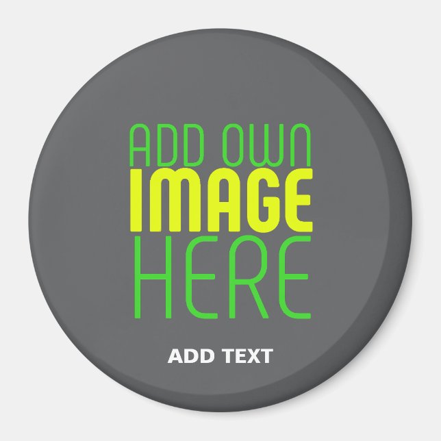 MODERN REDIGERBAR ENKEL GRÅ BILDS TEXTMALL MAGNET (Framsidan)
