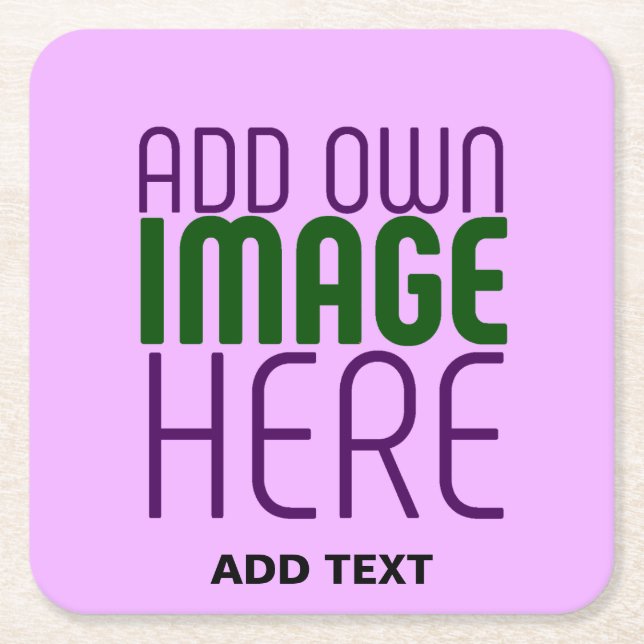 MODERN REDIGERBAR ENKEL MAUVE IMAGE TEXT-MALL UNDERLÄGG PAPPER KVADRAT (Framsidan)