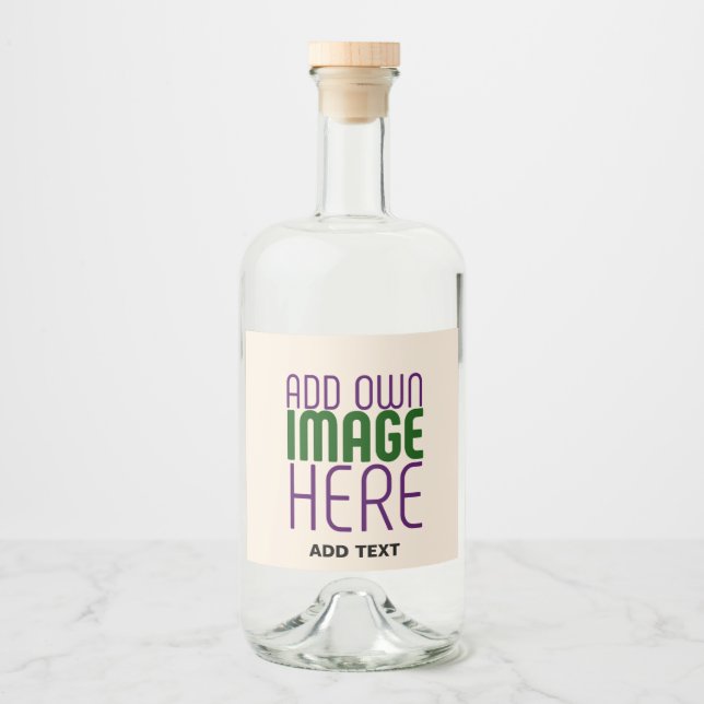 MODERN REDIGERBAR ENKEL NATURLIG BILD TEXTMALL SPRITFLASKOR ETIKETT (Framsida)