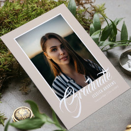 Modern redigerbar foto Silver i Student-inbjudan Inbjudan Vykort