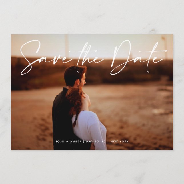 Modern redigerbar fotot QR-kod - Spara datumkortet Inbjudningar (Framsida)