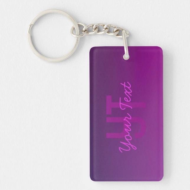 Modern redigerbar monogramtext & lila ombré  (Framsidan)
