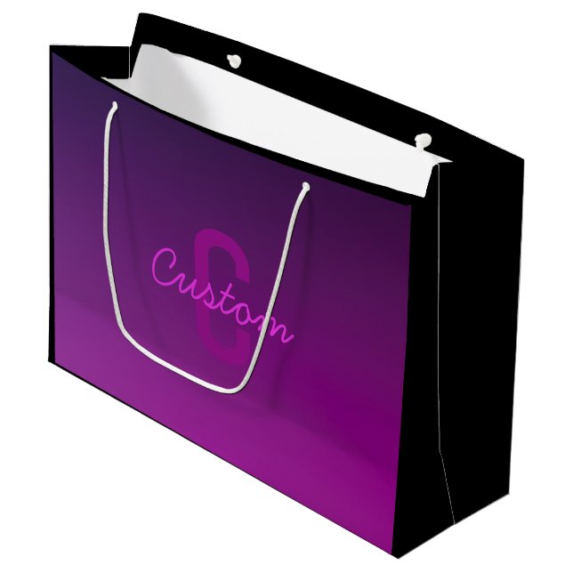 Modern redigerbar monogramtext & lila ombré  (Framsidan Vinklad)