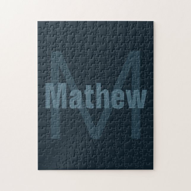 Modern redigerbar Namn Pussel (Vertikal)