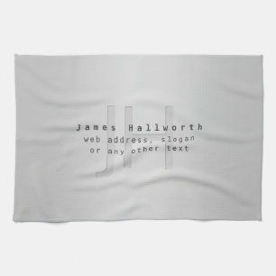 Modern redigerbar Namn & Slogan Grått-övertoning Kökshandduk