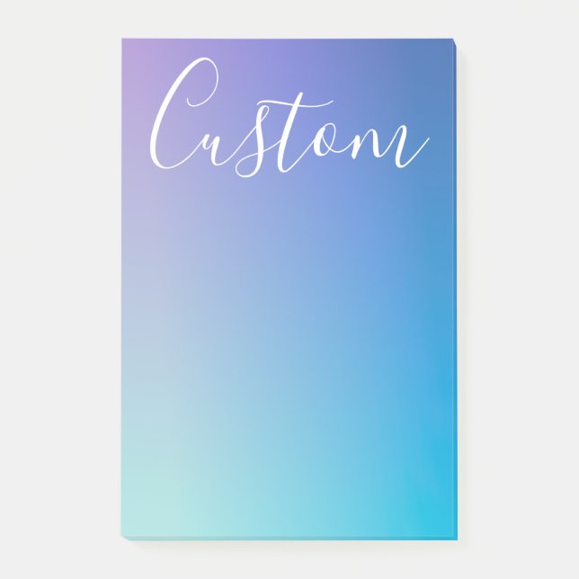 Modern redigerbar skriptskrivning | Colorful Ombre Post-it Block (Framsida)