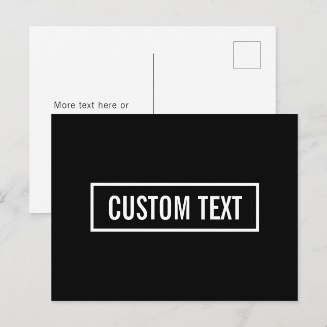 Modern redigerbar text i ram med logotypstil i vit vykort (Fram/baksida)