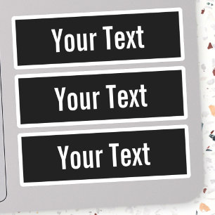 Modern redigerbar text i Vita Logotypen Stil Ram Klistermärken