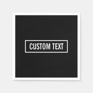 Modern redigerbar text i Vita Logotypen Stil Ram Pappersservett