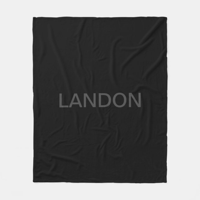 Modern redigerbar text | Mörkgrå och svart Fleecefilt (Framsidan)