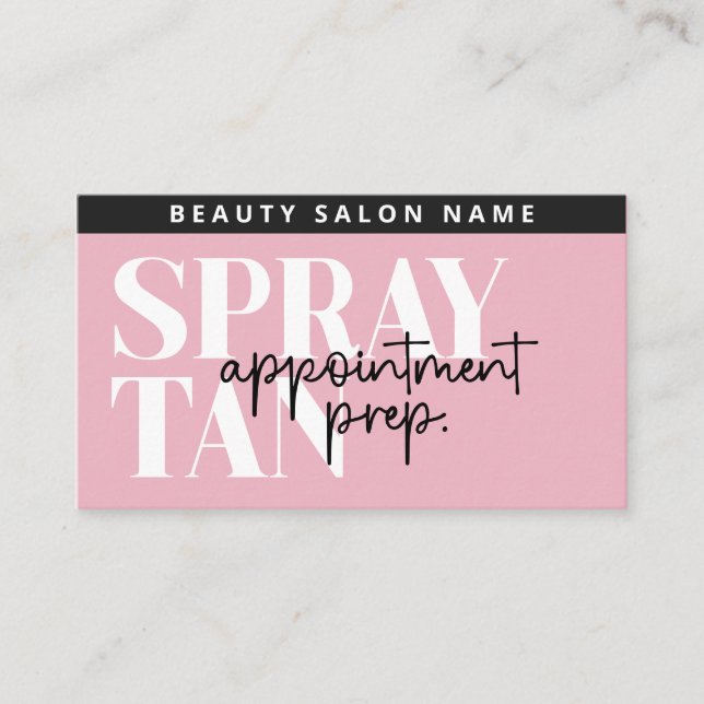 Modern redigerbart kort om inte spray Tan-förbered (Framsida)