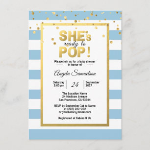 Modern Redo till PAR Guld BOY Baby Shower Inbjudningar