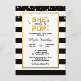 Modern Redo till POP Guld Unisex Baby Shower Inbjudningar