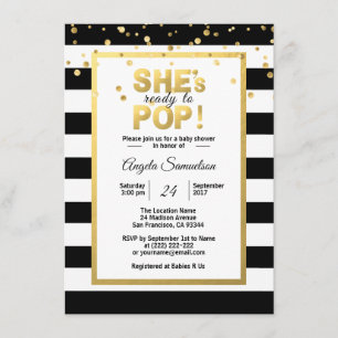 Modern Redo till POP Guld Unisex Baby Shower Inbjudningar