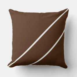 Modern Refined Cocoa Brown White Diagonal Rand Kudde