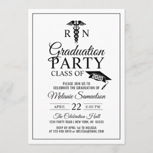 Modern registrerad Nurse School RN-Studentfest Inbjudningar