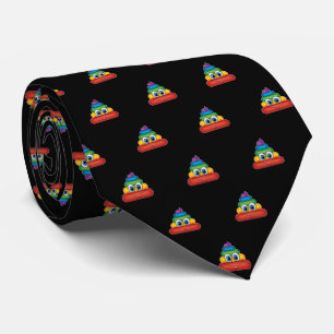 Modern regnbåge bajs-emoji slips