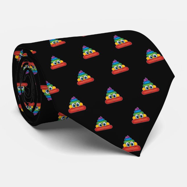 Modern regnbåge bajs-emoji slips (Rullad)