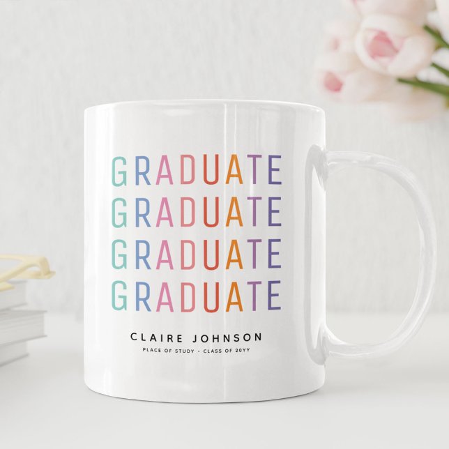 Modern Regnbåge Examensklass 2026 Kaffemugg (Skapare uppladdad)