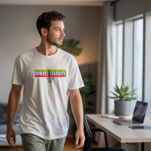 Modern regnbåge-framåt-examenströja för den självs t shirt