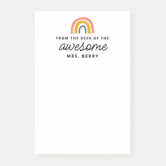 Modern regnbåge från lärarens skrivbord post-it block (Framsida)