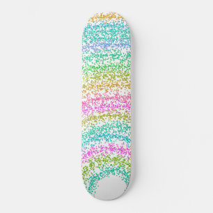 Modern regnbåge Glitter-punktsdesign Mini Skateboard Bräda 18,5 Cm