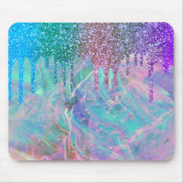 Modern Regnbåge Glitterdroppar Opal Musmatta