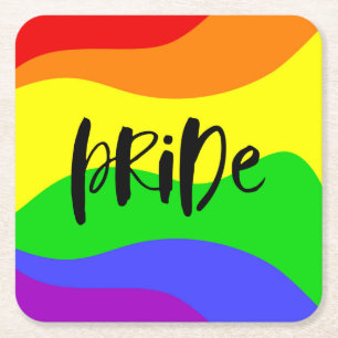 Modern regnbåge i Pridet Underlägg Papper Kvadrat