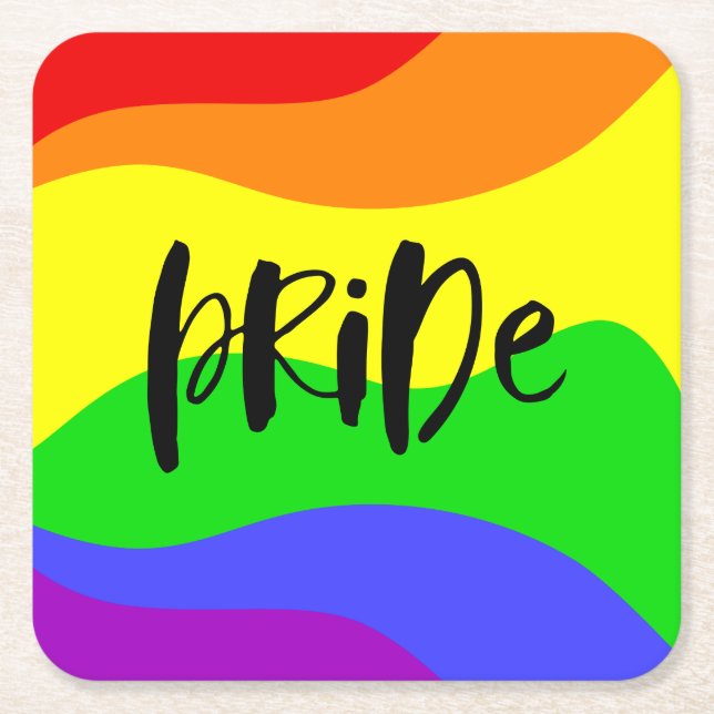 Modern regnbåge i Pridet Underlägg Papper Kvadrat (Framsidan)