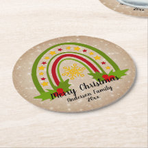 Modern regnbåge jul Holly 20xx-årstext