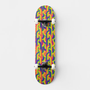 Modern regnbåge Mönster Mini Skateboard Bräda 18,5 Cm