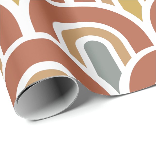 Modern regnbågsdesign Papper radbrytning Presentpapper (Rullad Hörn)