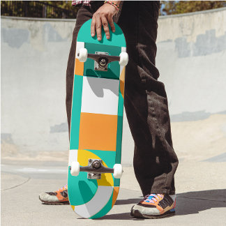Modern regnbågsfärgad geometrisk Mönster Mini Skateboard Bräda 18,5 Cm