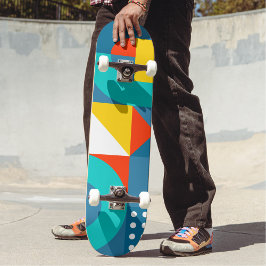 Modern regnbågsfärgad geometrisk Mönster Mini Skateboard Bräda 18,5 Cm