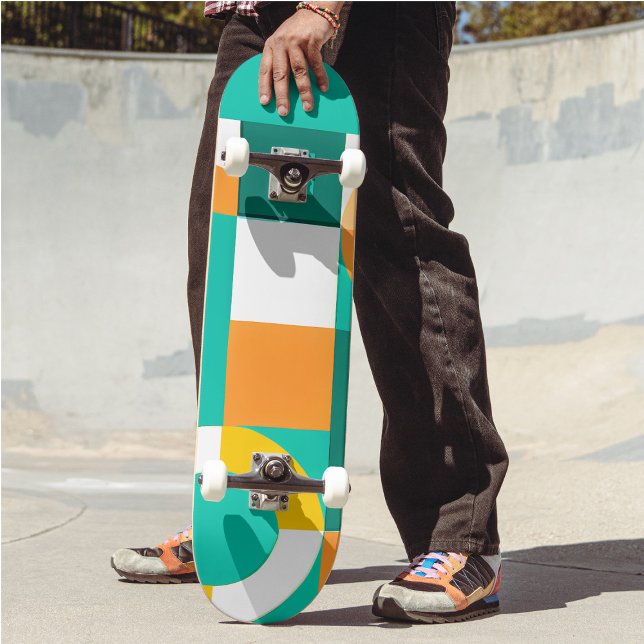 Modern regnbågsfärgad geometrisk Mönster Mini Skateboard Bräda 18,5 Cm (Skapare uppladdad)