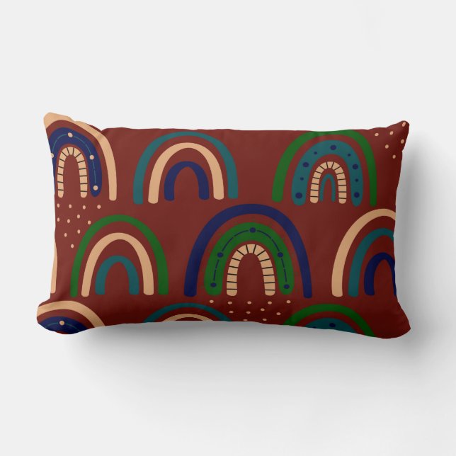 Modern regnbågskudde lumbarkudde (Framsida)
