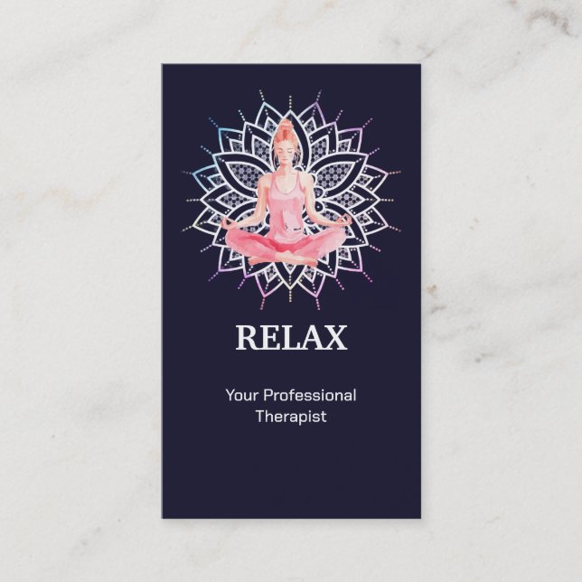 Modern Relax Reiki Master Therapist Chakra Therapy Visitkort (Framsida)