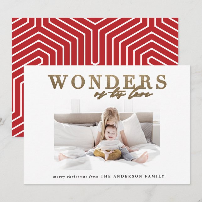 Modern religiös chic guld multi foto jul julkort (Fram/baksida)