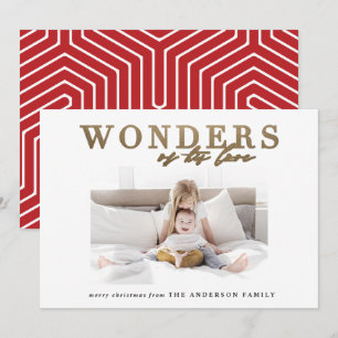 Modern religiös chic guld multi foto jul julkort