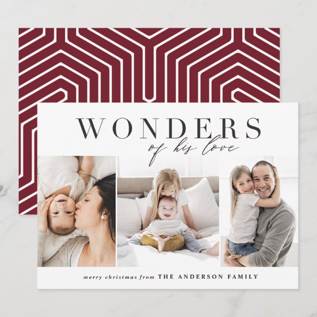 Modern religiös chic jul med flera foton julkort (Fram/baksida)